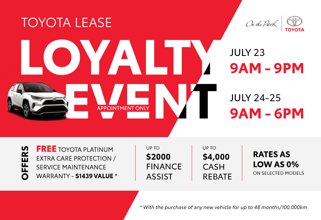 Toyota Lease Loyalty Event RSVP Toyota On The Park Toyota Lease Loyalty Event RSVP Toyota On The Park